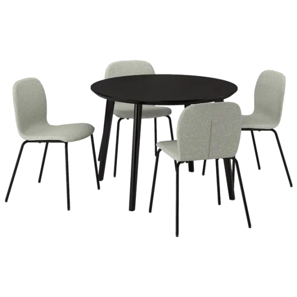 Обеденные стол со стульями Ikea Lisabo/Karlpetter/Gunnared Круглая / МДФ / Черный photo 1 Обеденные стол со стульями Ikea Lisabo/Karlpetter/Gunnared Круглая / МДФ / Черный photo 1