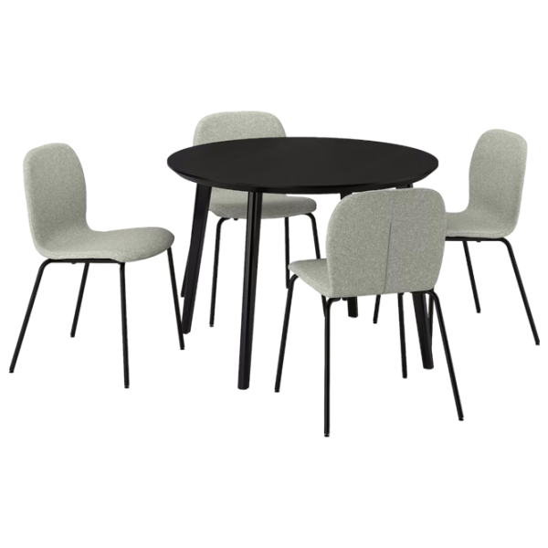 Обеденные стол со стульями Ikea Lisabo/Karlpetter/Gunnared Круглая / МДФ / Черный photo 1 Обеденные стол со стульями Ikea Lisabo/Karlpetter/Gunnared Круглая / МДФ / Черный photo 1