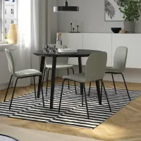 Set masă și scaune Ikea Lisabo/Karlpetter/Gunnared Rotundă / MDF / Black photo 8