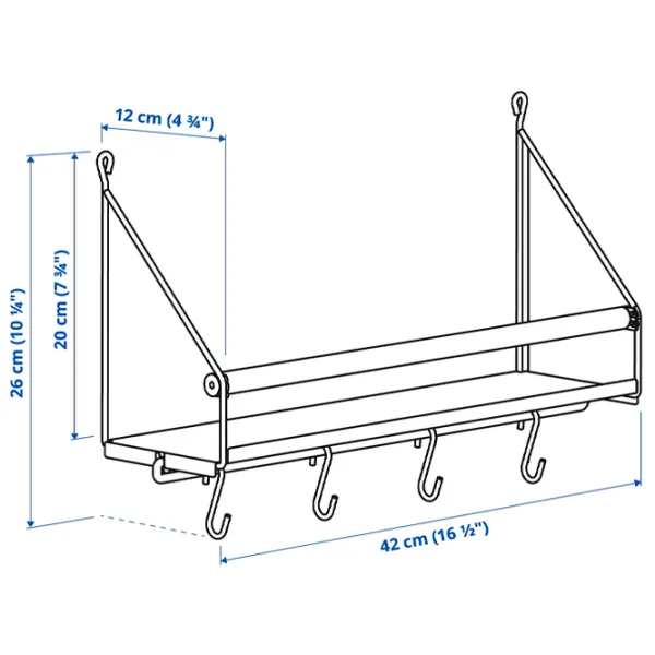 Вешалка Ikea Akerbruk Массив / Черный photo 3