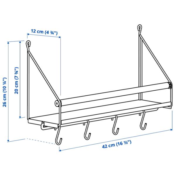 Вешалка Ikea Akerbruk Массив / Черный photo 3