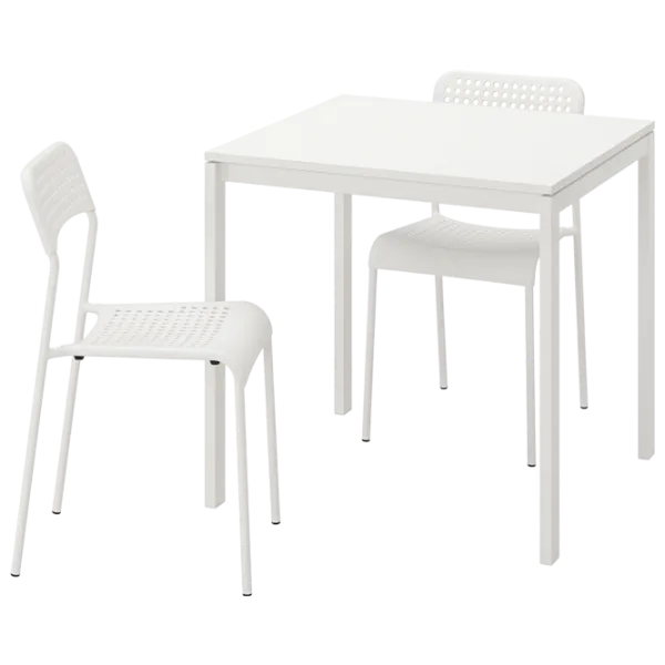Set masă și scaune Ikea Melltorp/Adde Pătrată / PAL / White photo 1 Set masă și scaune Ikea Melltorp/Adde Pătrată / PAL / White photo 1