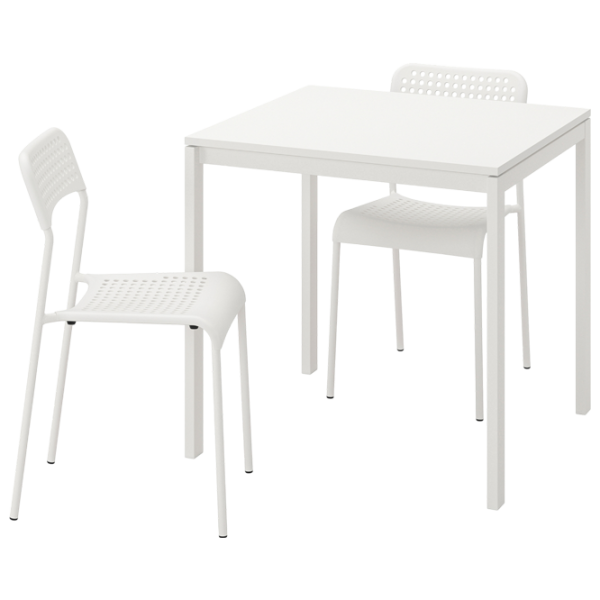 Set masă și scaune Ikea Melltorp/Adde Pătrată / PAL / White photo 1 Set masă și scaune Ikea Melltorp/Adde Pătrată / PAL / White photo 1