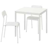 Set masă și scaune Ikea Melltorp/Adde Pătrată / PAL / White