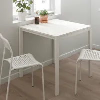 Set masă și scaune Ikea Melltorp/Adde Pătrată / PAL / White photo 6
