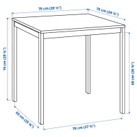 Set masă și scaune Ikea Melltorp/Adde Pătrată / PAL / White photo 7