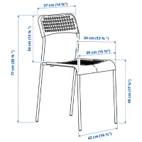 Set masă și scaune Ikea Melltorp/Adde Pătrată / PAL / White photo 8