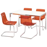 Обеденные стол со стульями Ikea Torsby/Tobias Прямоугольная / ДСП / Белый