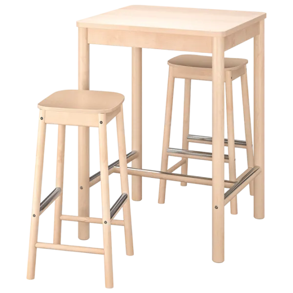 Обеденные стол со стульями Ikea Ronninge Квадратная / Дерево / Wood photo 1