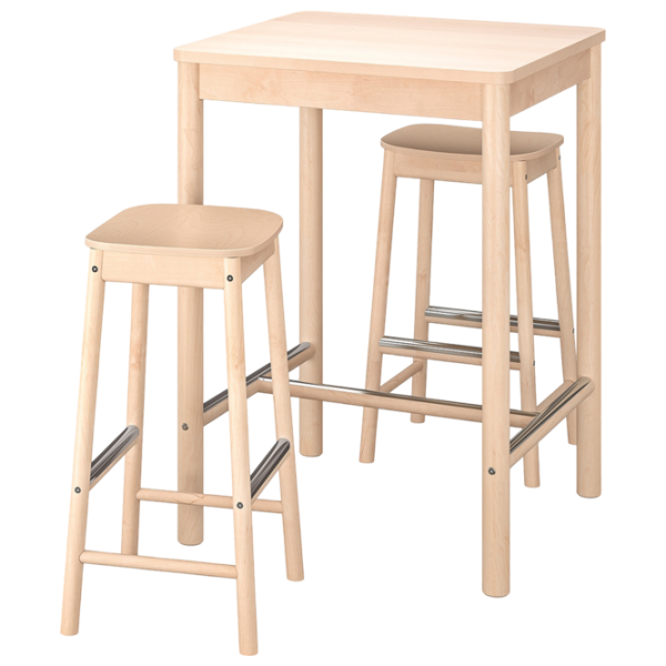 Обеденные стол со стульями Ikea Ronninge Квадратная / Дерево / Wood photo 1