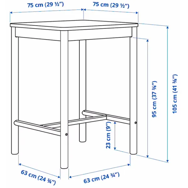 Обеденные стол со стульями Ikea Ronninge Квадратная / Дерево / Wood photo 4