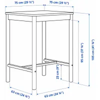 Set masă și scaune Ikea Ronninge Pătrată / Lemn / Wood photo 4