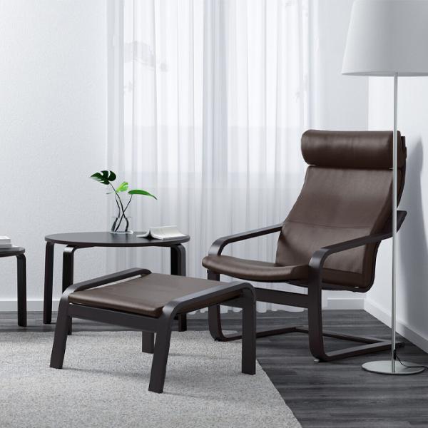 Пуф Ikea Poang Черный / Ткань  photo 2 Пуф Ikea Poang Черный / Ткань  photo 2