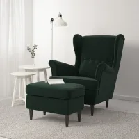 Fotoliu moale Ikea Strandmon Green / Stofă photo 3