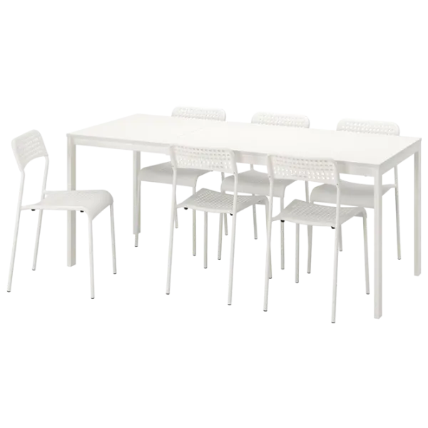 Set masă și scaune Ikea Vangsta/Adde Dreptunghiulară / PAL / White photo 1 Set masă și scaune Ikea Vangsta/Adde Dreptunghiulară / PAL / White photo 1