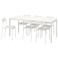Set masă și scaune Ikea Vangsta/Adde Dreptunghiulară / PAL / White