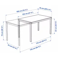 Set masă și scaune Ikea Vangsta/Adde Dreptunghiulară / PAL / White photo 10