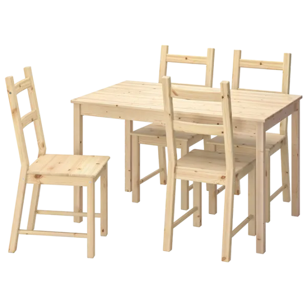 Set masă și scaune Ikea Ingo/Ivar Dreptunghiulară / Lemn / Wood photo 1