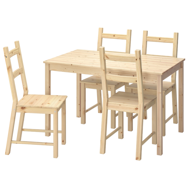 Set masă și scaune Ikea Ingo/Ivar Dreptunghiulară / Lemn / Wood photo 1