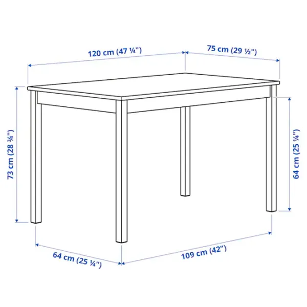 Set masă și scaune Ikea Ingo/Ivar Dreptunghiulară / Lemn / Wood photo 5
