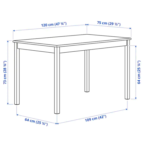 Set masă și scaune Ikea Ingo/Ivar Dreptunghiulară / Lemn / Wood photo 5