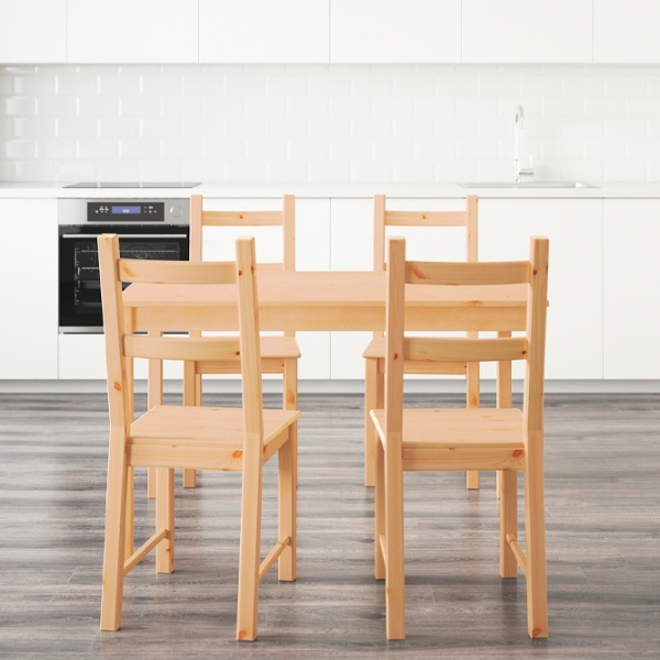 Set masă și scaune Ikea Ingo/Ivar Dreptunghiulară / Lemn / Wood photo 6