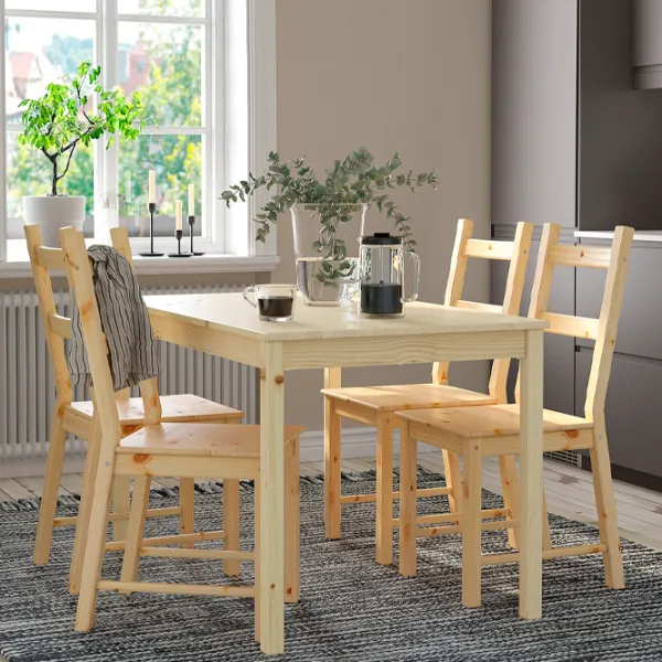 Set masă și scaune Ikea Ingo/Ivar Dreptunghiulară / Lemn / Wood photo 7