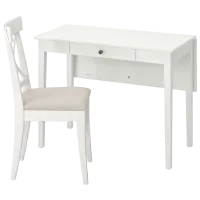 Set masă și scaune Ikea Idanas/Ingolf/Hallarp Dreptunghiulară / PAL / White