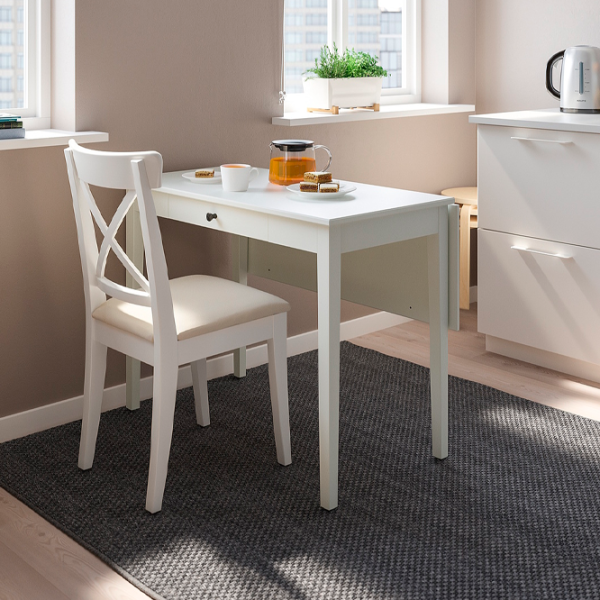 Обеденные стол со стульями Ikea Idanas/Ingolf/Hallarp Прямоугольная / ДСП / Белый photo 7 Обеденные стол со стульями Ikea Idanas/Ingolf/Hallarp Прямоугольная / ДСП / Белый photo 7