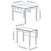 Set masă și scaune Ikea Idanas/Ingolf/Hallarp Dreptunghiulară / PAL / White photo 8