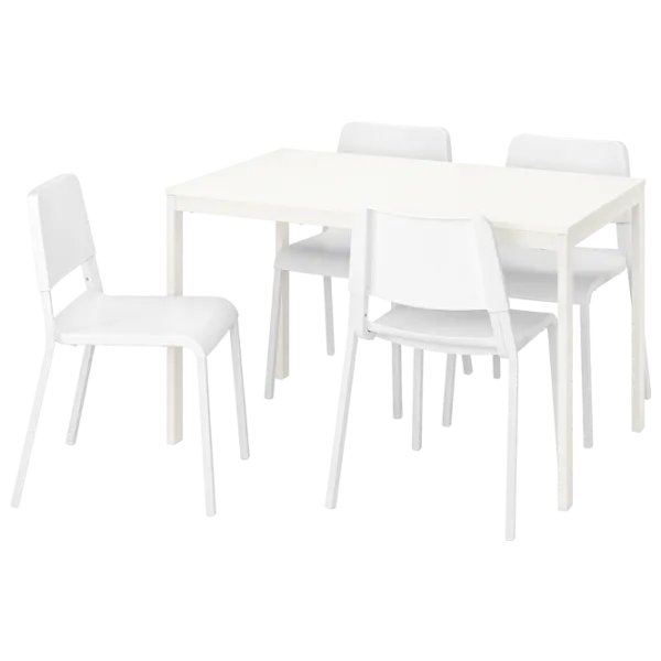 Set masă și scaune Ikea Vangsta/Teodores Dreptunghiulară / PAL / White photo 1