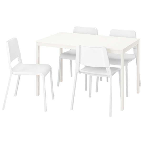 Set masă și scaune Ikea Vangsta/Teodores Dreptunghiulară / PAL / White photo 1