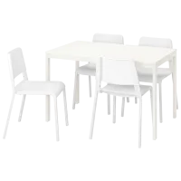 Set masă și scaune Ikea Vangsta/Teodores Dreptunghiulară / PAL / White