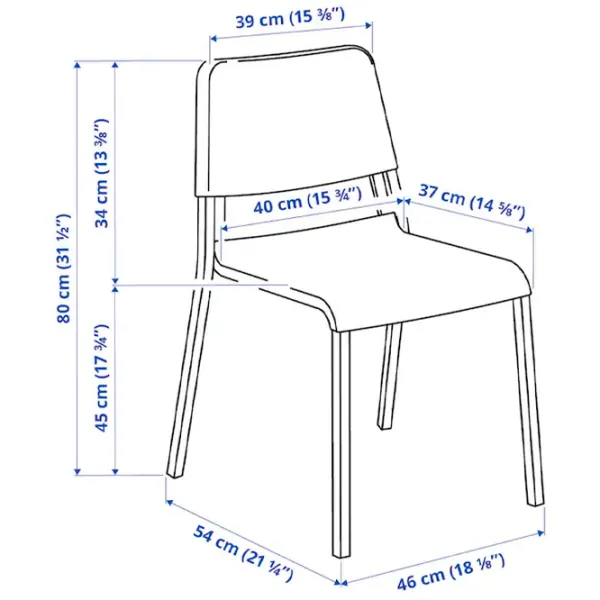 Set masă și scaune Ikea Vangsta/Teodores Dreptunghiulară / PAL / White photo 5