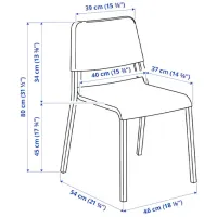 Set masă și scaune Ikea Vangsta/Teodores Dreptunghiulară / PAL / White photo 5
