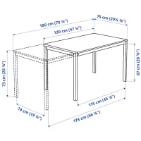 Set masă și scaune Ikea Vangsta/Teodores Dreptunghiulară / PAL / White photo 7