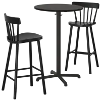 Set masă și scaune Ikea Stensele/Norraryd Rotundă / Lemn / Black