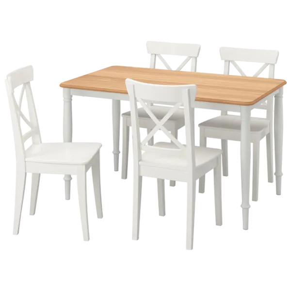 Set masă și scaune Ikea Danderyd/Ingolf Dreptunghiulară / PAL / Brown photo 1