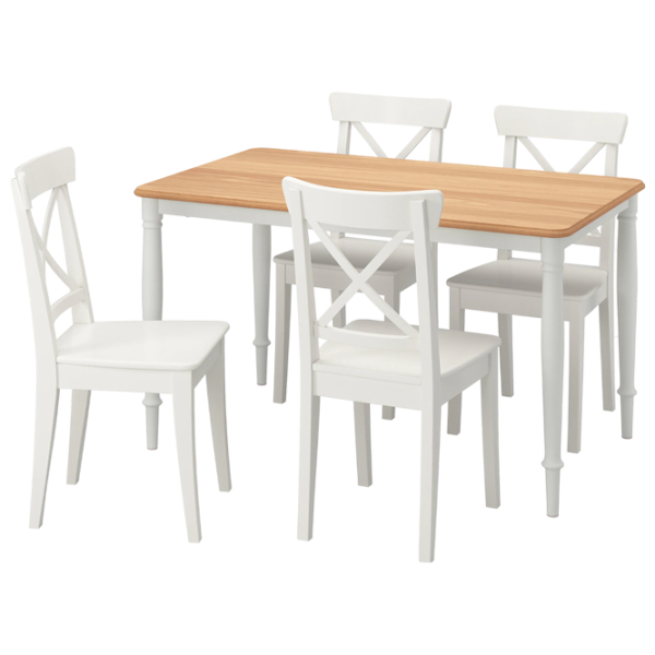 Set masă și scaune Ikea Danderyd/Ingolf Dreptunghiulară / PAL / Brown photo 1