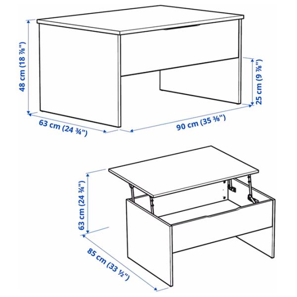 Măsuță de cafea Ikea Ostavall 5722197 White photo 6