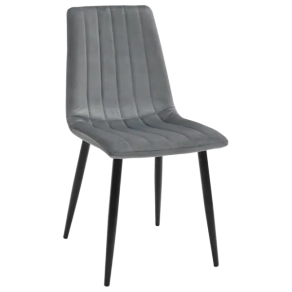 Кухонный стул DecoPrim DC-90P N20  Бархат/ Серый Черный photo 1