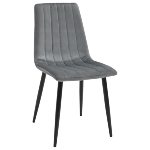 Кухонный стул DecoPrim DC-90P N20  Бархат/ Серый Черный photo 1