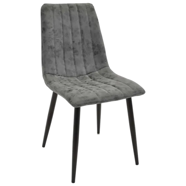 Кухонный стул DecoPrim DC-90P N20  Бархат/ Светло-серый Черный photo 1 Кухонный стул DecoPrim DC-90P N20  Бархат/ Светло-серый Черный photo 1