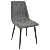 Кухонный стул DecoPrim DC-90P N20  Бархат/ Светло-серый Черный