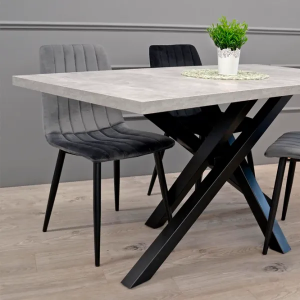 Кухонный стул DecoPrim DC-90P N20  Бархат/ Светло-серый Черный photo 6 Кухонный стул DecoPrim DC-90P N20  Бархат/ Светло-серый Черный photo 6