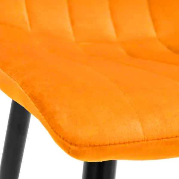 Кухонный стул DecoPrim DC-90P N43  Бархат/ Оранжевый Черный photo 2 Кухонный стул DecoPrim DC-90P N43  Бархат/ Оранжевый Черный photo 2