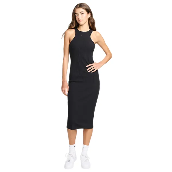 Rochie pentru femei Nike W Chill Knit Slim Sleeveless Ribbed Midi Dress  L / Black photo 1 Rochie pentru femei Nike W Chill Knit Slim Sleeveless Ribbed Midi Dress  L / Black photo 1
