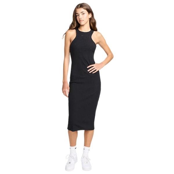 Rochie pentru femei Nike W Chill Knit Slim Sleeveless Ribbed Midi Dress  L / Black photo 1 Rochie pentru femei Nike W Chill Knit Slim Sleeveless Ribbed Midi Dress  L / Black photo 1