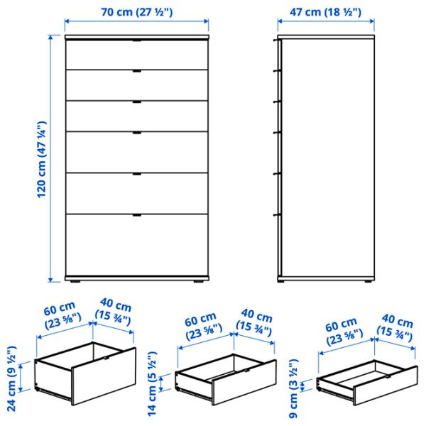 Комод Ikea Vihals 120 x 70 x 47см / МДФ / Белый photo 6
