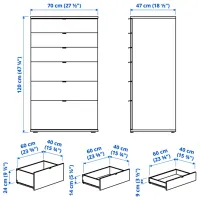 Comodă Ikea Vihals 120 x 70 x 47 / MDF / Alb photo 6